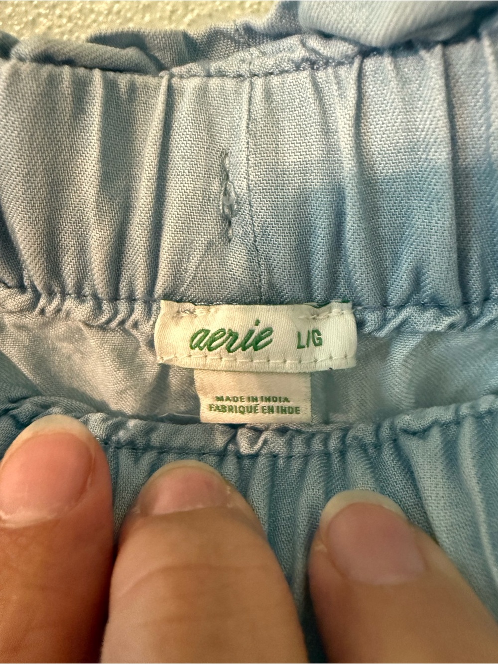 Aerie Chambray Flowy Women's Elastic Waist Cargo Jogger Size L - Picture 3 of 10